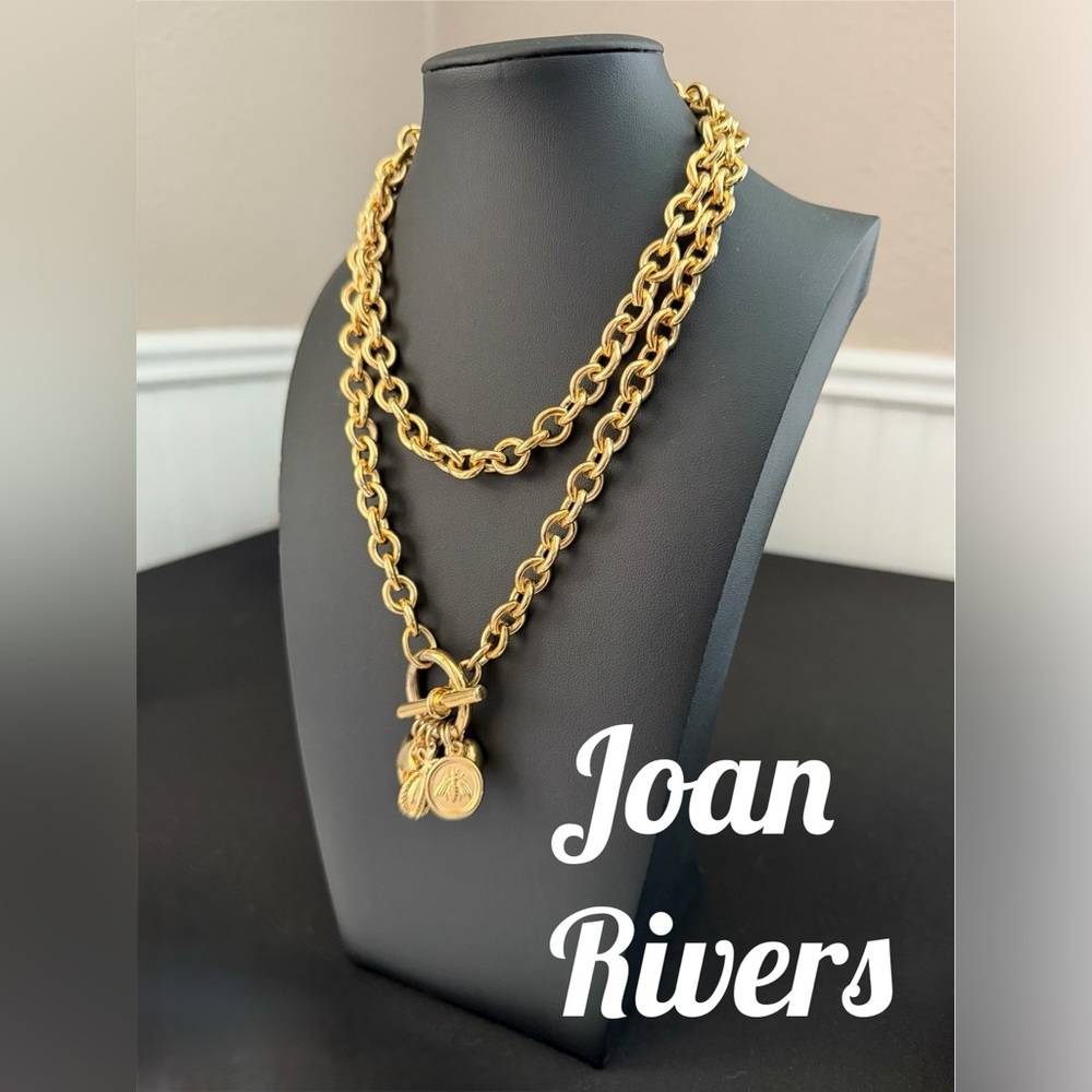 Joan Rivers Double Gold Tone Chain Necklace